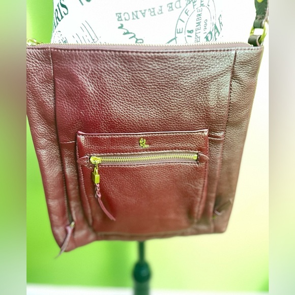 Elliott Lucca Burgundy Leather Crossbody Bag-Like New - Picture 2 of 10